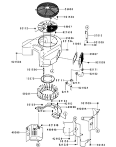Kawasaki Fx850v-As00 Cooling Equipment Diagram and Parts List for M60-KW (53AI8CT6050-31HP-OHV)(2010) Cub Cadet Lawn Tractor